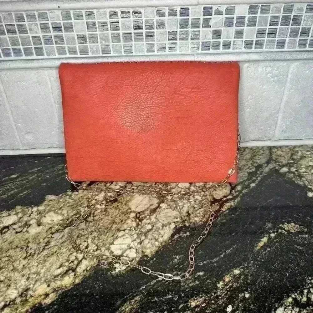 Urban Expressions red clutch with gold beaded accents - Picture 3 of 11